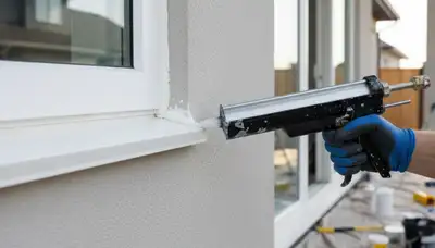 Professional caulking and sealing on home exterior in Aurora, CO for weather and moisture protection