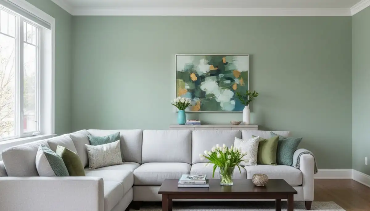 Freshly painted Aurora, CO living room with smooth professional interior finishes and modern color tones