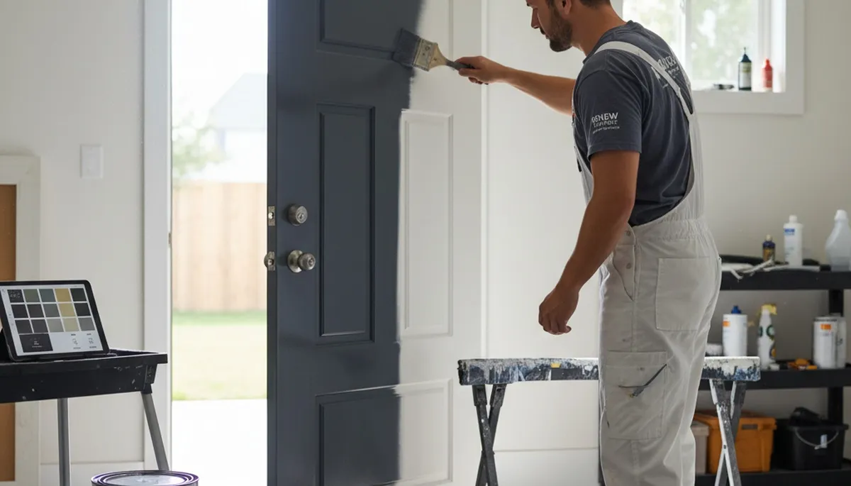 Professional door painting by house painters in Aurora, CO with durable exterior finishes
