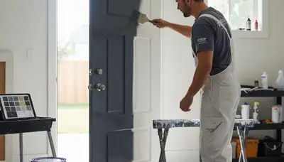 Professional door painting by house painters in Aurora, CO with durable exterior finishes