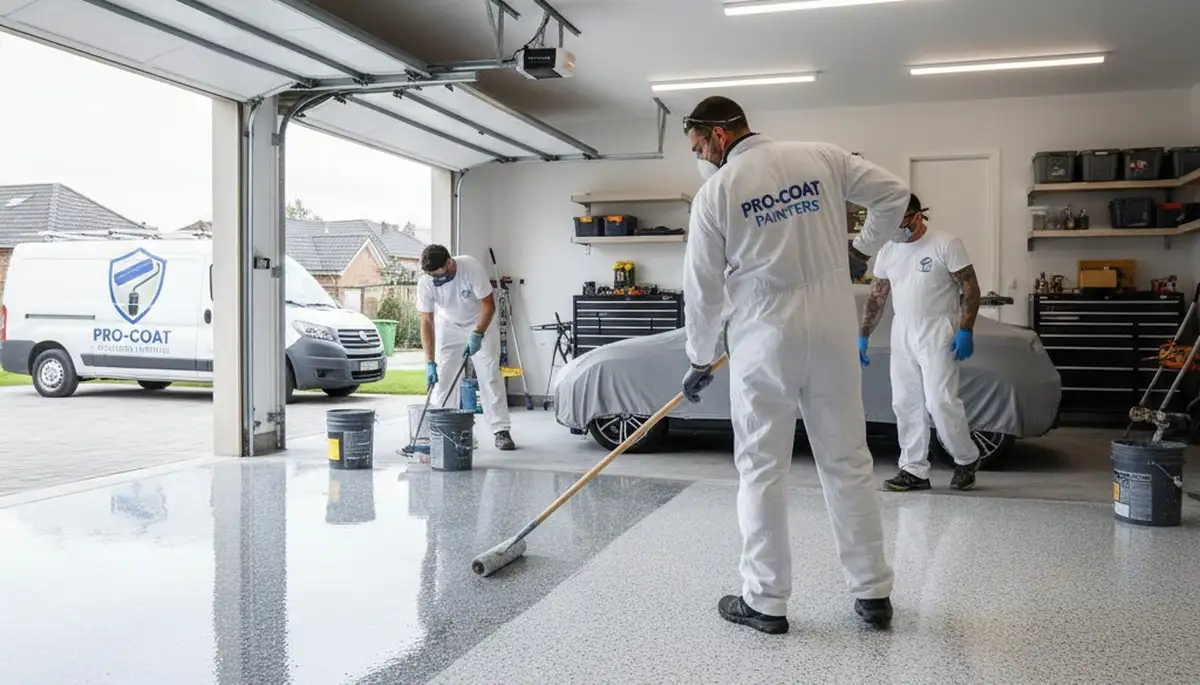 Garage floor epoxy coating in Aurora, CO providing durable, professional concrete protection
