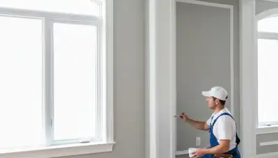 Professional interior trim painting in Aurora, CO highlighting crisp lines and detailed home finishes
