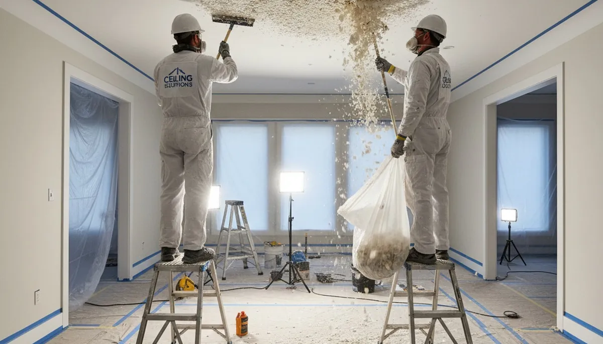 Professional popcorn ceiling removal and refinishing in Aurora, CO home interior