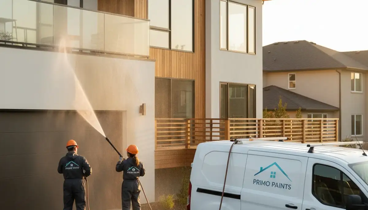 Professional pressure cleaning Aurora CO home exterior removing dirt and mold for smooth paint finish