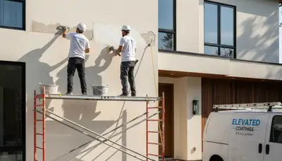 Stucco repair expert restoring cracked exterior wall of Aurora CO home with smooth, weatherproof finish