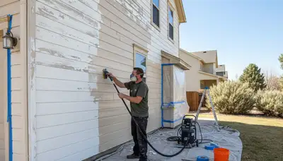 Professional surface preparation for exterior house painting in Aurora, CO ensuring durable paint adhesion