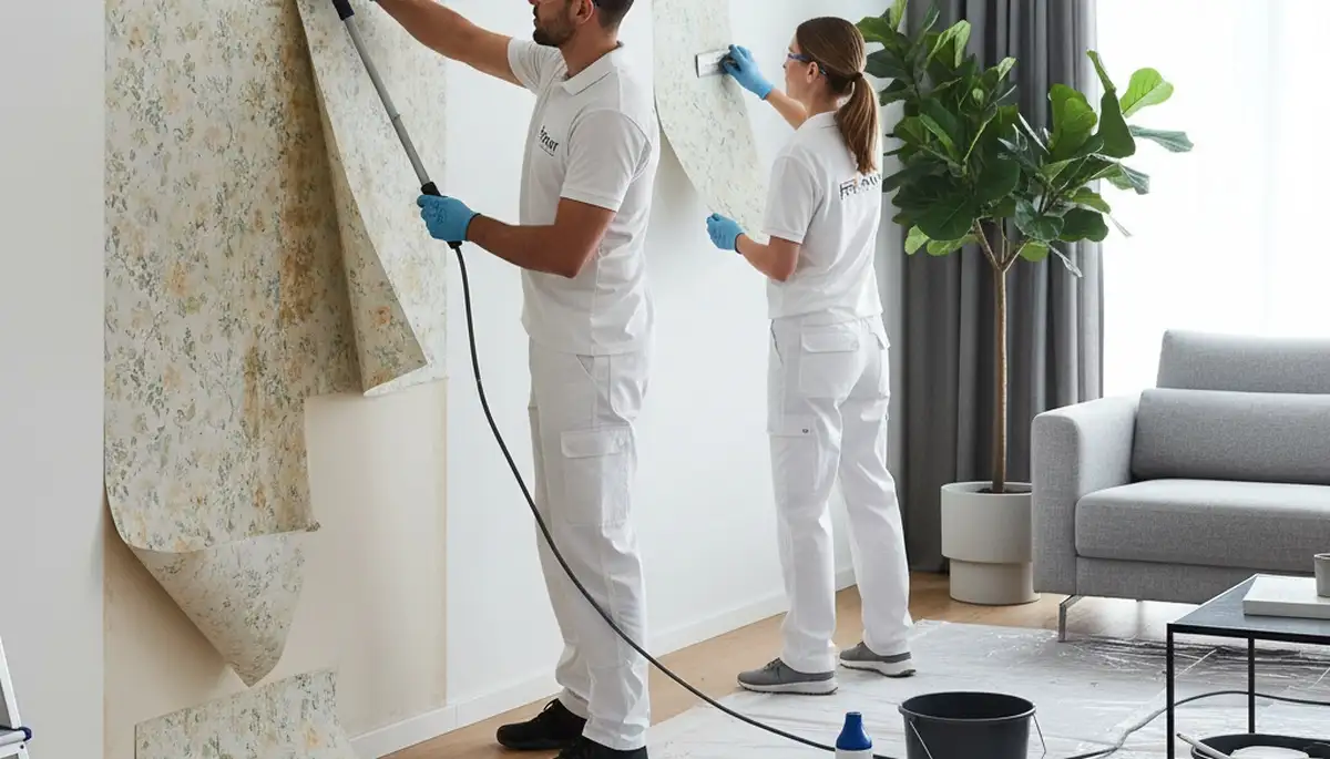 Professional wallpaper removal and wall prep by house painters in Aurora, CO homes