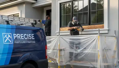 Professional wood rot repair on Aurora CO home exterior by expert house painters